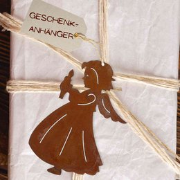 Christmas decoration angel with candle | Rust decorative angel figure