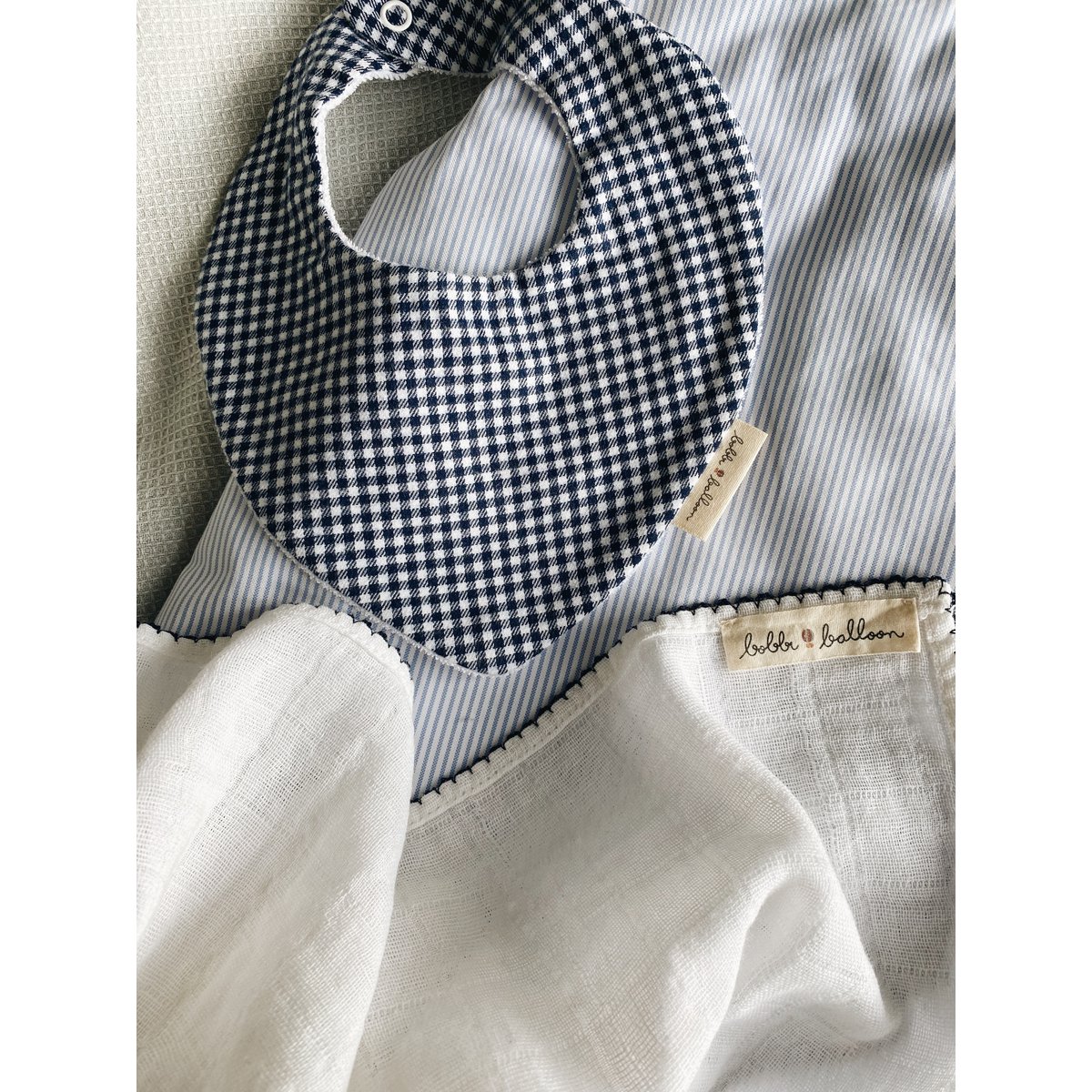 Mussola con bordino all'uncinetto - blu navy