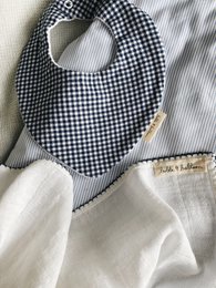 Mussola con bordino all'uncinetto - blu navy
