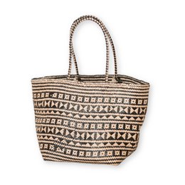 Bolso Tote Boho – Bolso Verano Seagrass – Bolso Playa Hombro – Bolso Natural Tejido – Bolso Compras Boho Grande KIDUL (negro)