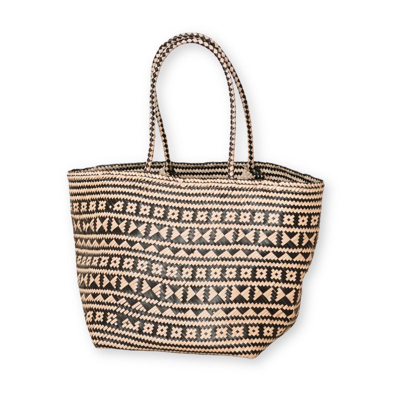 Bolso Tote Boho – Bolso Verano Seagrass – Bolso Playa Hombro – Bolso Natural Tejido – Bolso Compras Boho Grande KIDUL (negro)