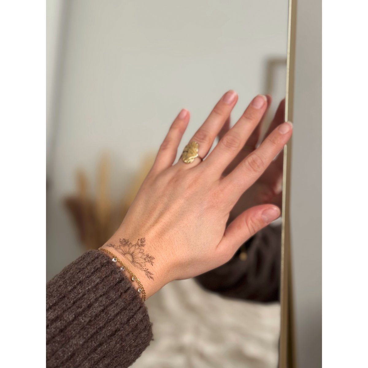 Sioou temporary tattoo - The half sunflower x5