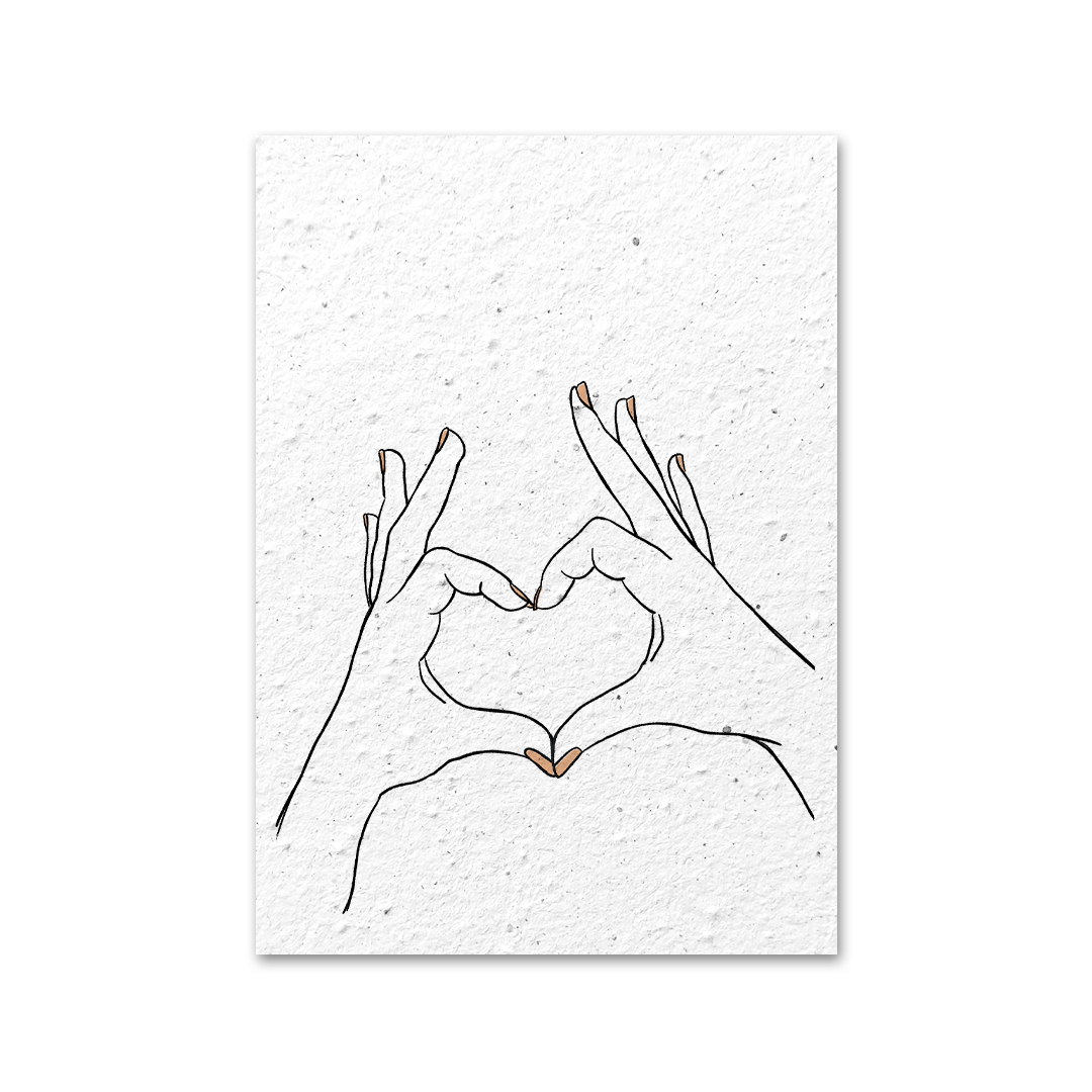 Carte de voeux en papier ensemencé - Geste du coeur