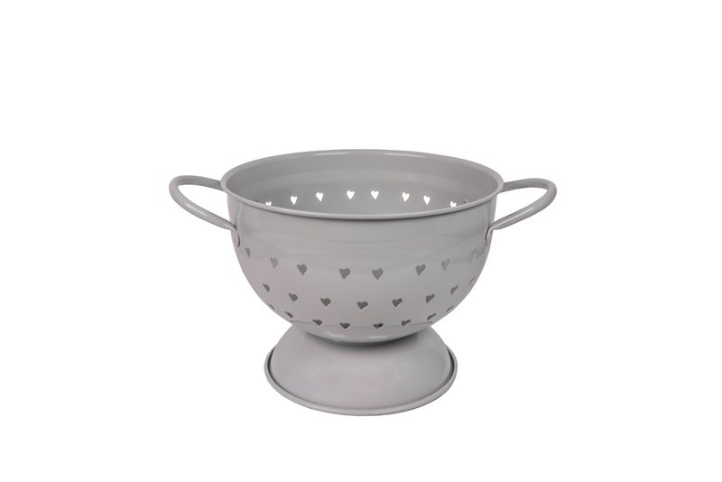 Passoire gris clair avec des coeurs 21 cm Isabelle Rose