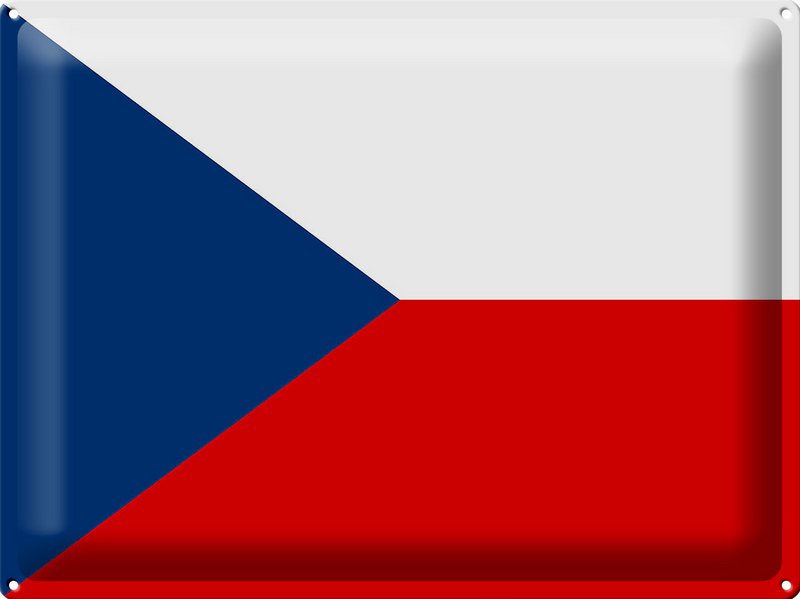 Tin Sign Flag Czech Republic 40x30cm Flag Czech Republic
