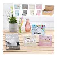 Money gift music box birthday made of paper/cardboard (including battery 3xCR1130), 4 compartments, colorful (W/H) 8x7cm
