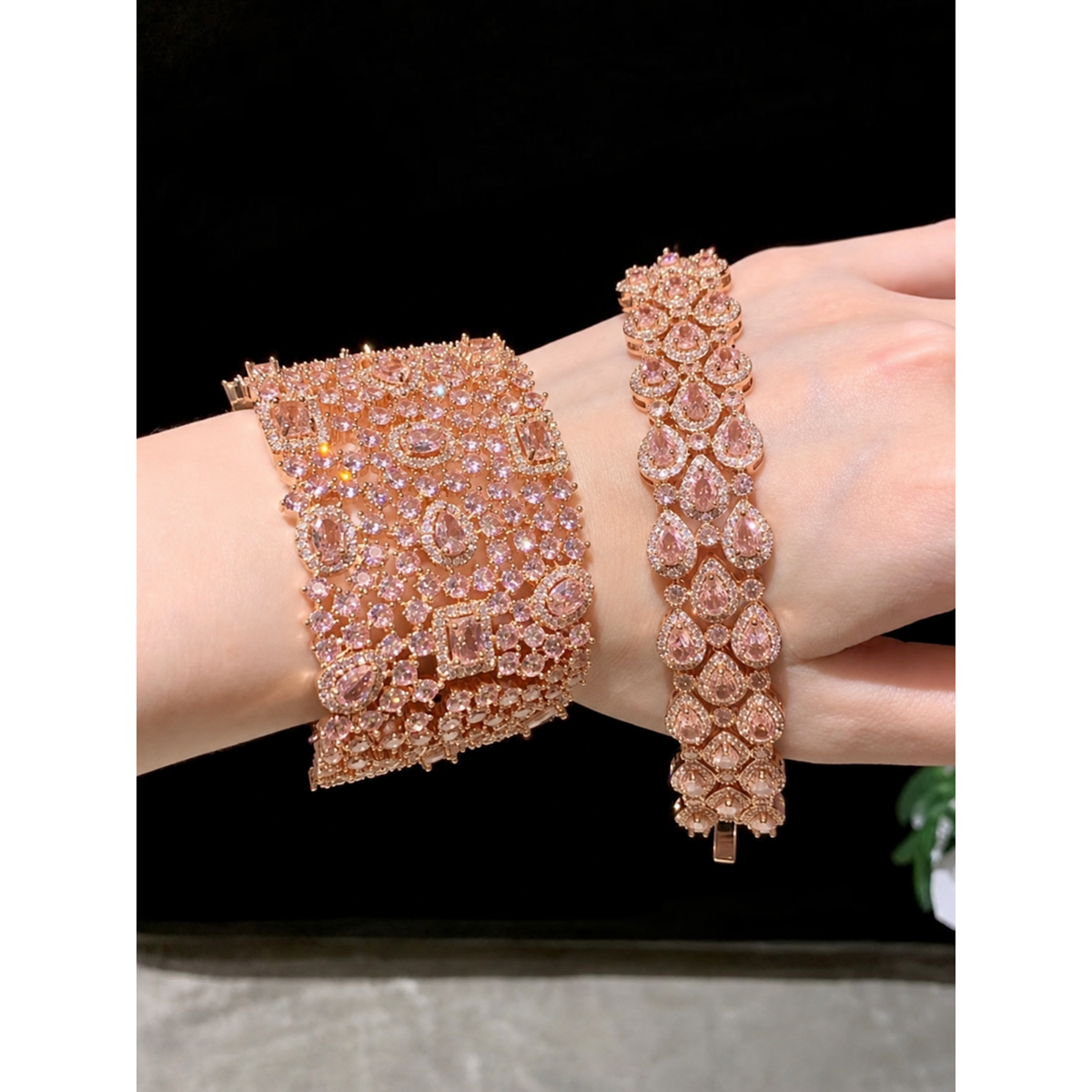 Errötendes Diamant-Couture-Schmuckset