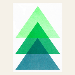 Risographie Postkarte – Tanne – DIN A6