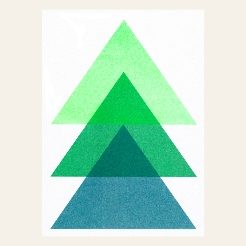 Risographie Postkarte – Tanne – DIN A6