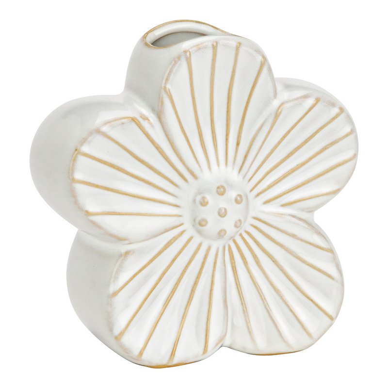 Vase flower made of porcelain, white (b/h/t) 10x10x4cm