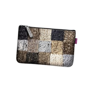 Clementina pochette in grijze vilten zaklijn Bertoni