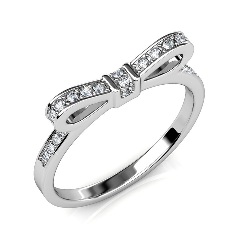 Bague Ribbon - Argenté et Cristal