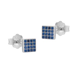 Serena earrings in silver and blue zircons