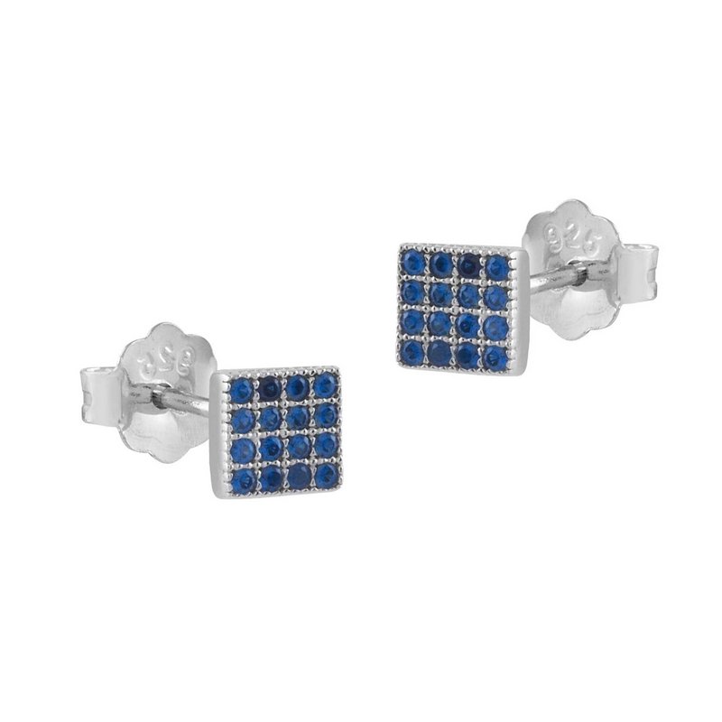 Serena earrings in silver and blue zircons