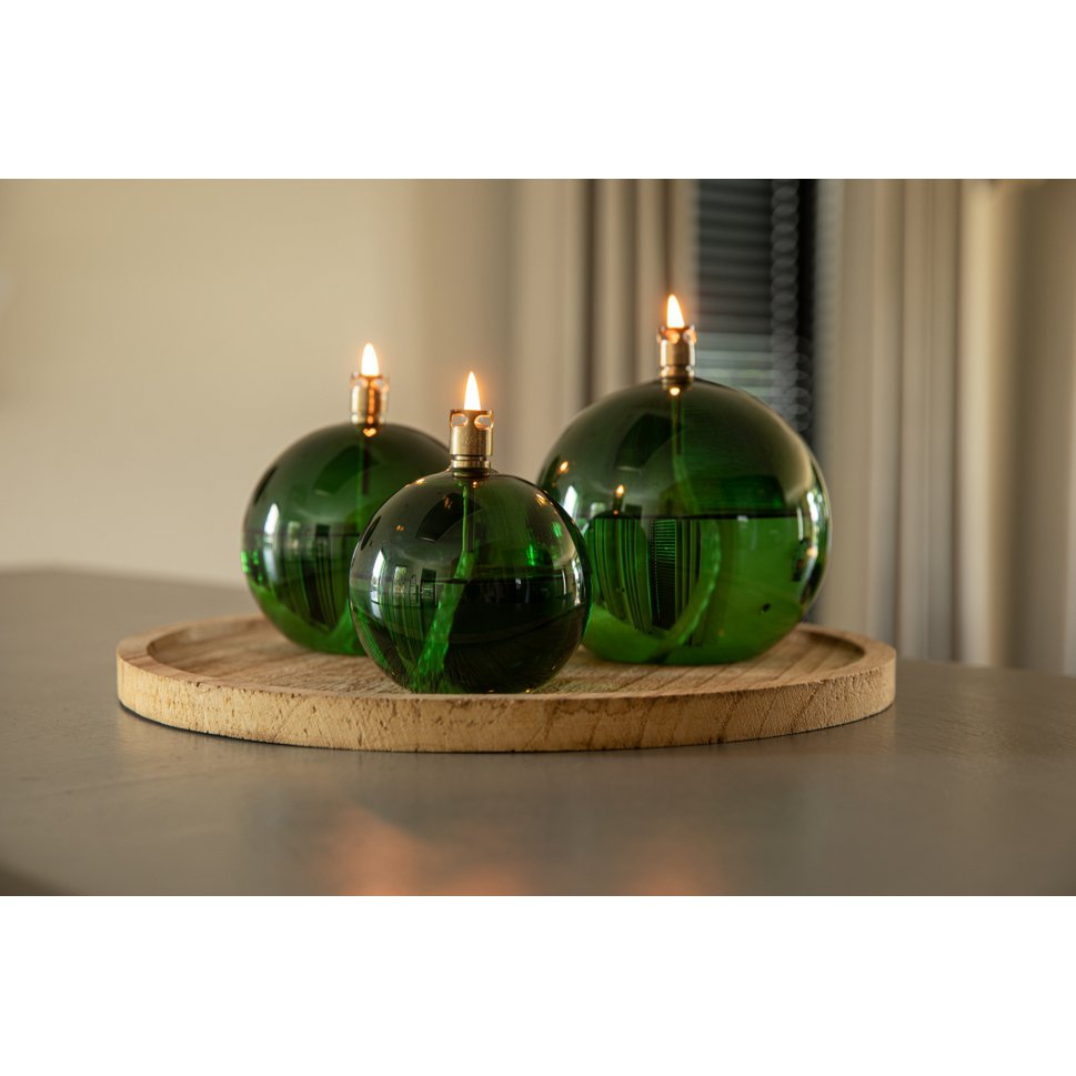 Olielamp Round green brass L