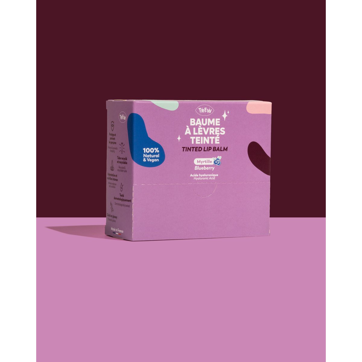 Distrib Getönter Lippenbalsam mit Blaubeeraroma, 100 % natürlich und vegan