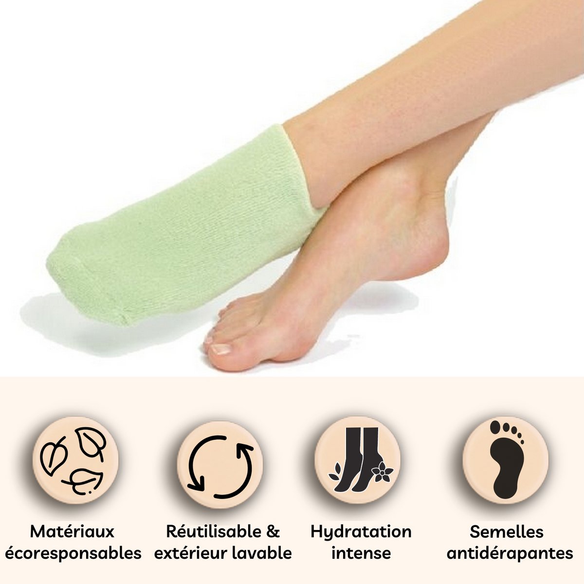 Nawilżające SPA Green Socks - Żel z jojobą i oliwą z oliwek, witaminą E i lawendą - przeciw suchym i popękanym stopom, przywraca stopom miękkość i sprężystość