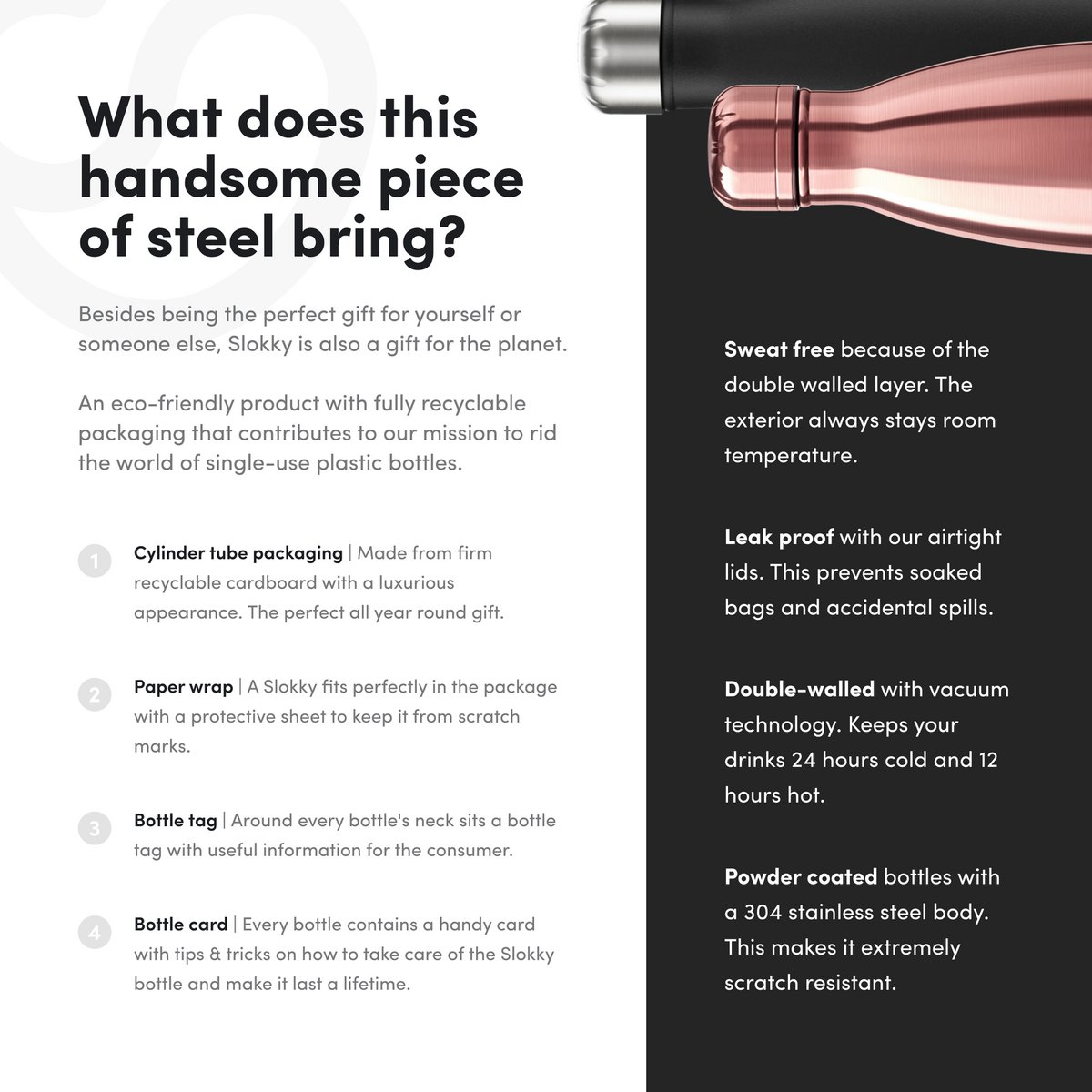 Slokky Element Rose Gold Bottle - 500ml