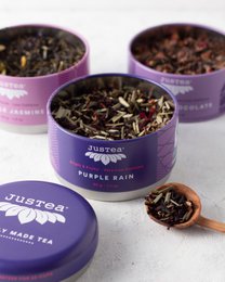 Justea | Trio Purple Tea | Stapelbare theeblikjes | Losse thee | Biologisch