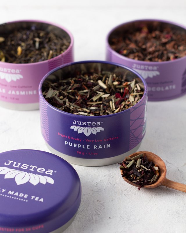 Justea | Thé trio violet | D des dents de thé empilables Thé en vrac bio