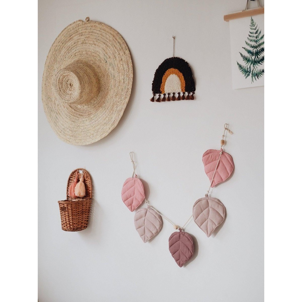 Guirlande de Lin « Rose » avec Feuilles