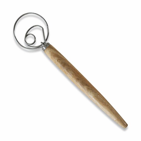 Dough Whisk Mixer Blender | Hand Mixer for Bread Sourdough Cake Dessert Pizza Pastry | Baking Tool Set Stainless Steel Whisk Wooden Handle