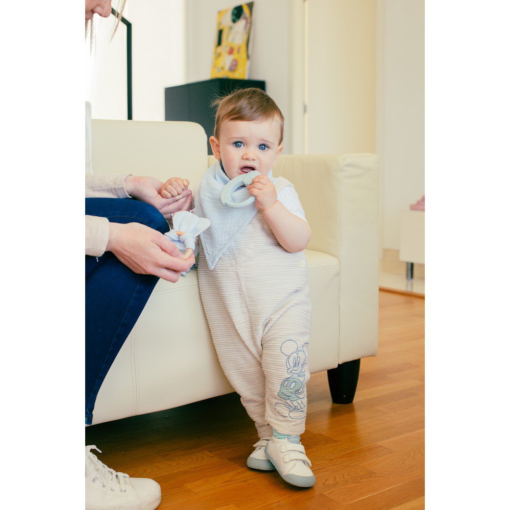 ENSEMBLE DOUDOU + BANDANA + ANNEAU DE DENTITION - MOD. OSO - ROSE FONCÉ