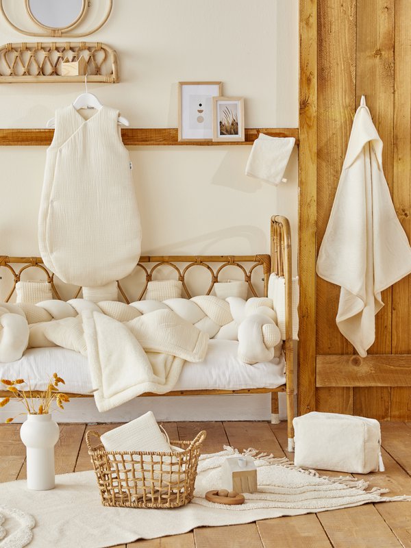 Borsa da toilette in bambù - schiuma di latte