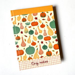 Notizbuch Gemütliche Notizen mit herbstlichen Kürbissen | A5