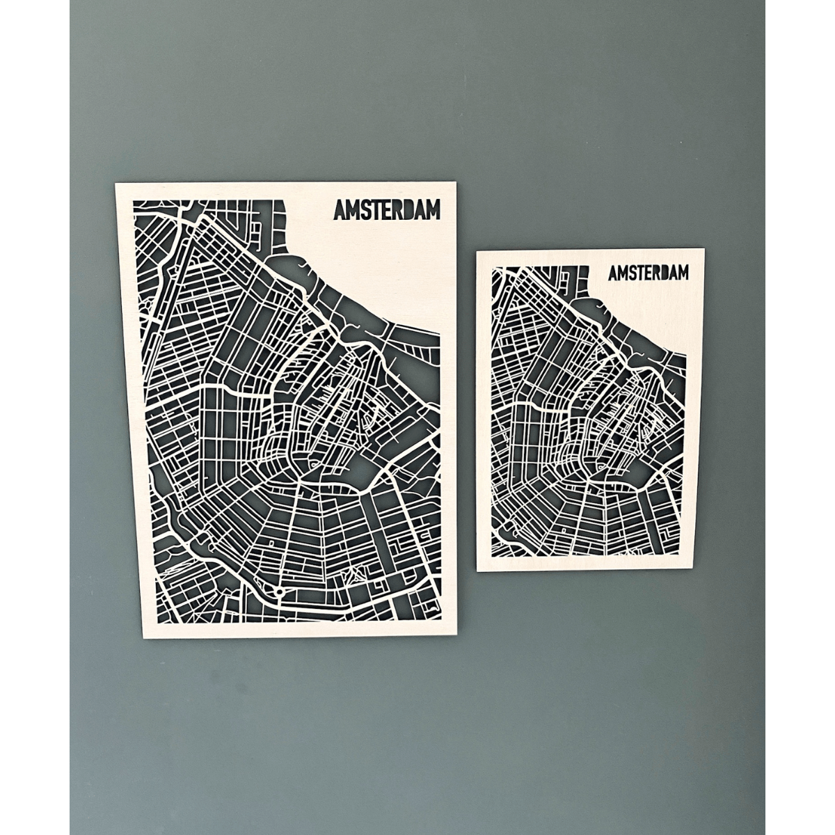 Mapa de la ciudad de madera de Ámsterdam
