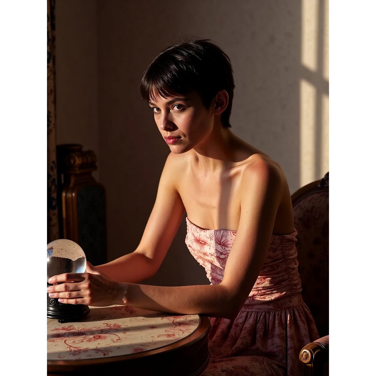 Gonna Sophia Pink Solar System stampata