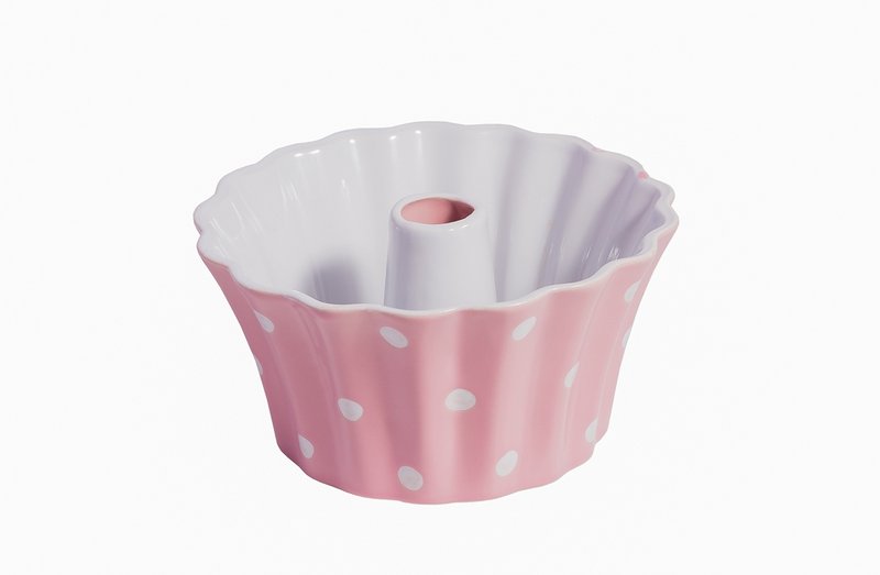 Petit plat rond rose pastel à pois Isabelle Rose