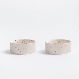 New Party Pet Bowl 14cm Set 2 White