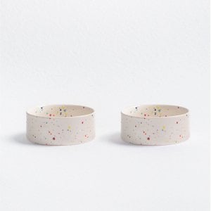 New Party Pet Bowl 14cm Set 2 White