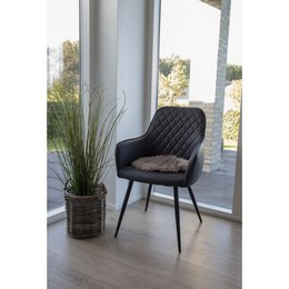 Lambskin Seat Artificial - Light Brown, Polyester, Ø35x6.5 cm