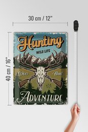 Tin sign hunting 30x40cm Hunting wild life adventure
