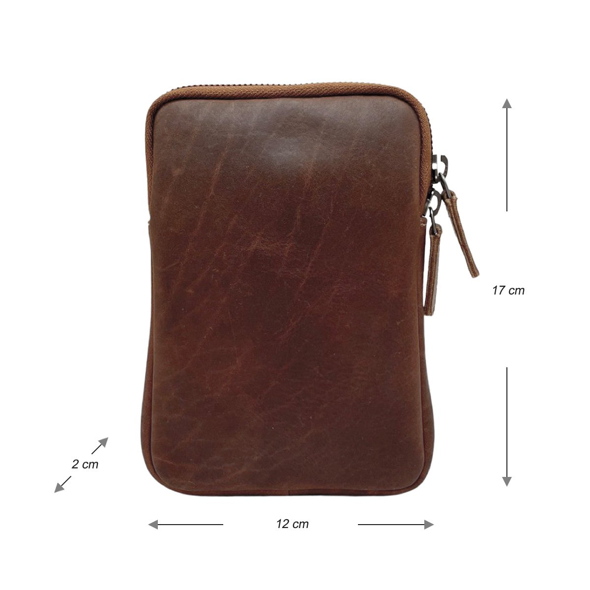 Lederhandytasche für Damen und Herren mit verstellbarem Schultergurt in 5 Farben