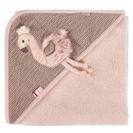 Hooded bath towel flamingo