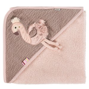 Badhanddoek met capuchon flamingo