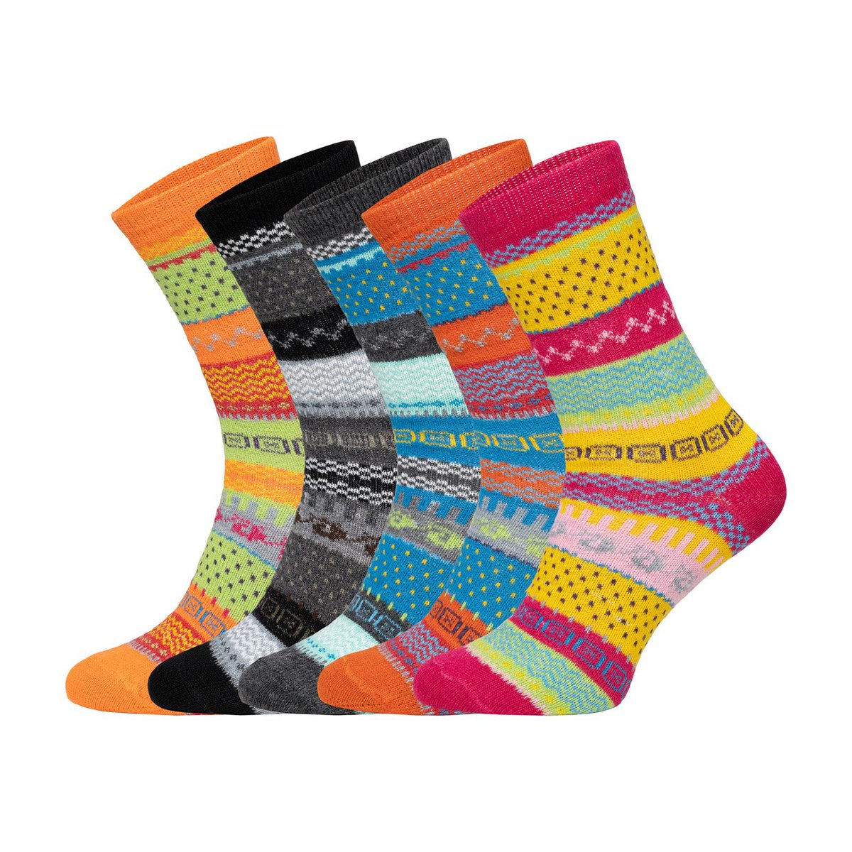 2 Paar 45% Wollsocken Bunt s Design 2 Paar