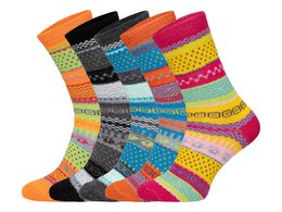2 Paar 45% Wollsocken Bunt s Design 2 Paar