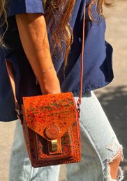 Håndlavet ægte læder Crossbody taske - Læder taske