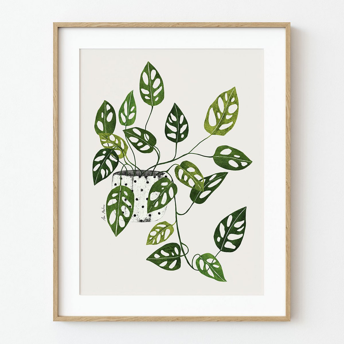 Monstera Obliqua Art Print
