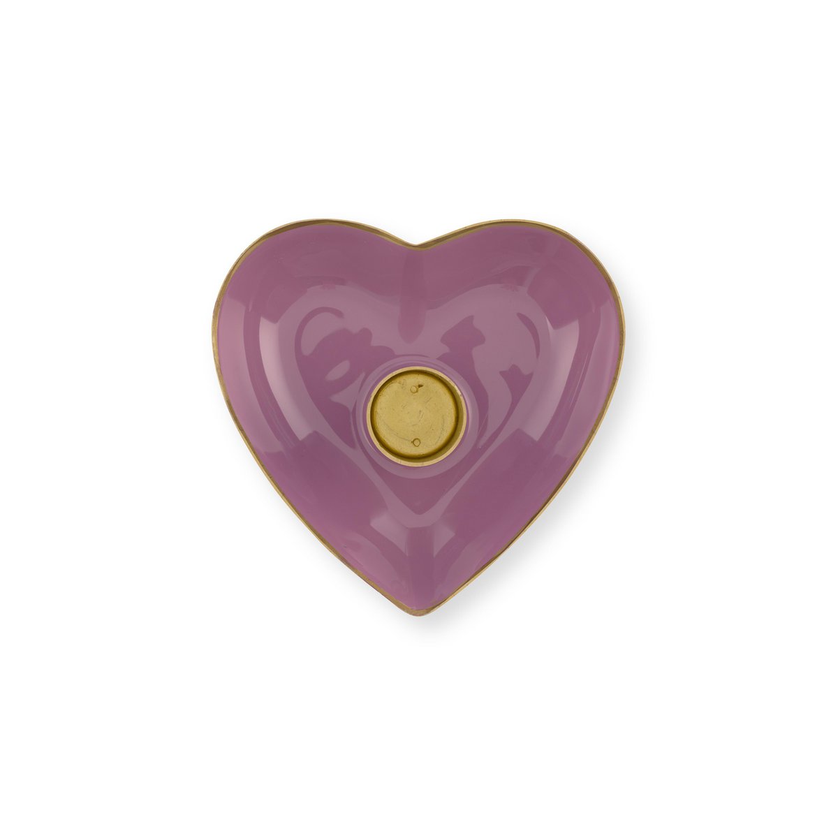 Set/2 Candle Holders Metal Heart Lilac 10x3cm