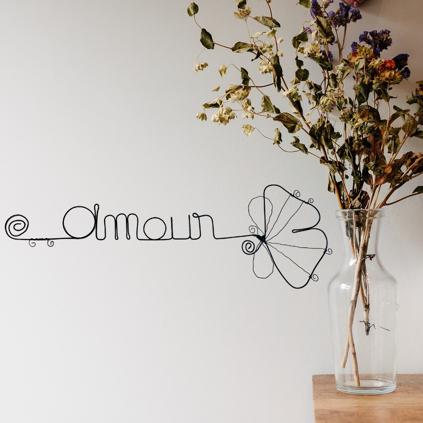 Ginkgo flower - "Love" - ​​Wire wall decoration