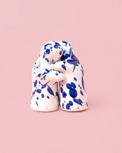Salero und Pimentero de Ceramica 9cm / blau und weiß Persien