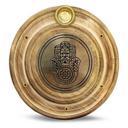 Houten Wierookhouder Messing Fatima Hand 10 cm