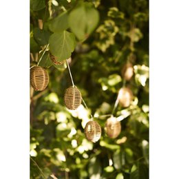 Lampa łańcuchowa LED Carlisle, polirattan/metal, naturalny/czarny
