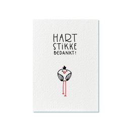 Ansichtkaart | Hartstikke bedankt