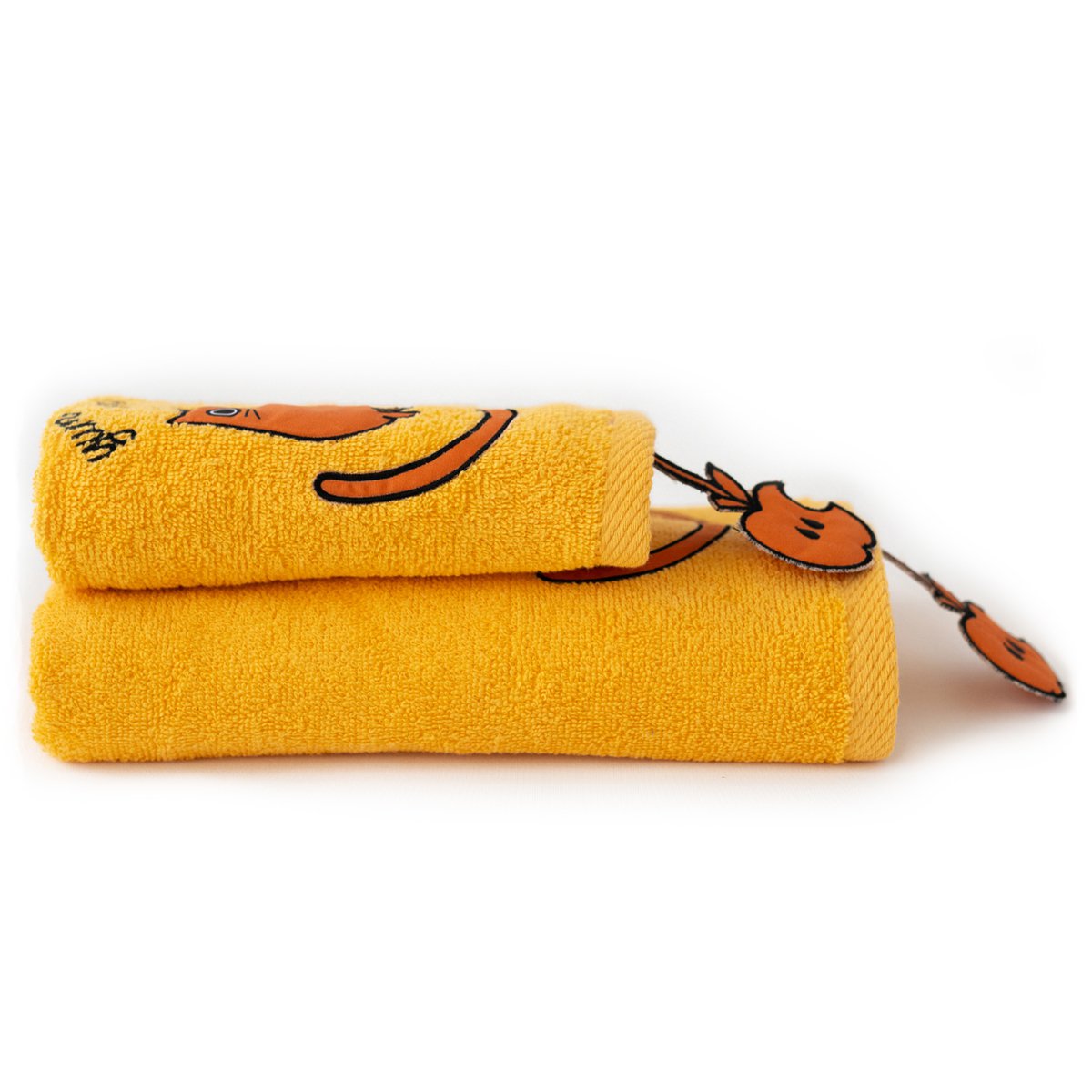 Milk & Moo Kinderhandtuch-Set mit 2 Chubby Cat, %100 Baumwolle